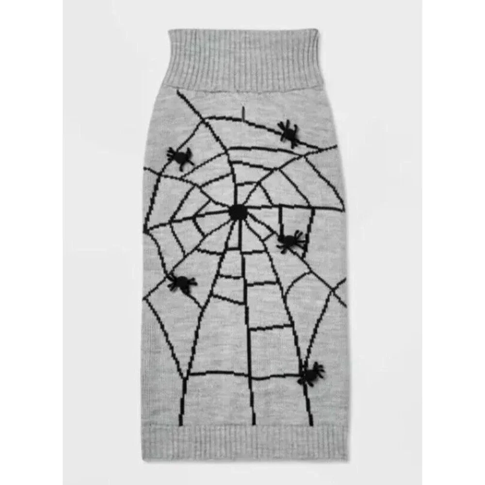 Halloween Pom Pom Spider Dog Sweater Hyde & EEK! Medium Up To 40 Lbs Stretchy